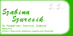 szabina szurcsik business card